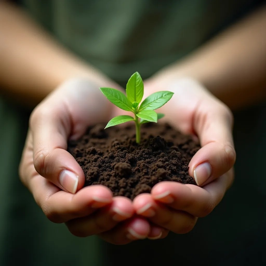 Planta tânără care crește